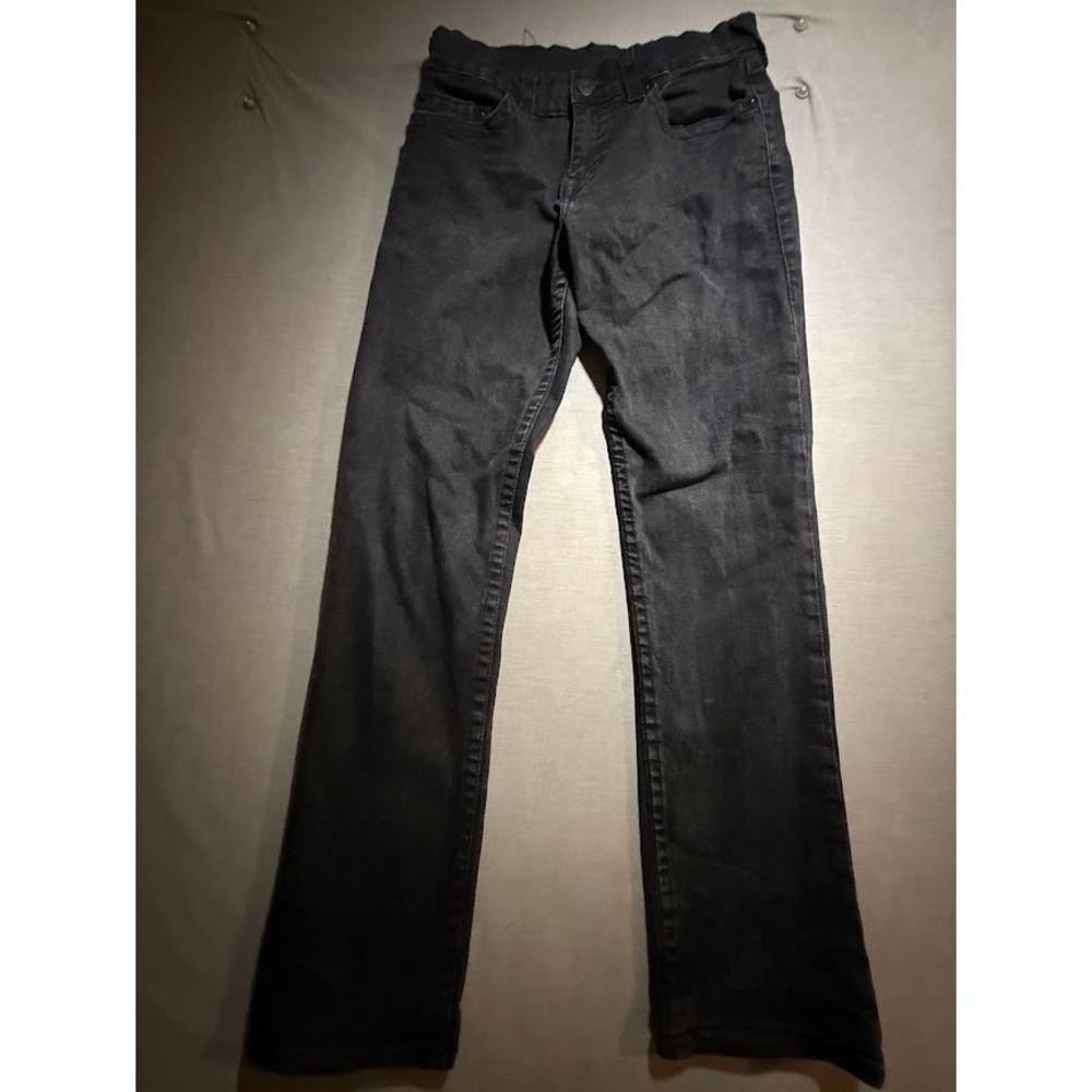 True Religion Jeans Mens Black Denim Straight Geno Relaxed Slim Pants 32X30.